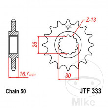 Ritzel 16Z Teilung 530 JT Sprockets